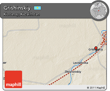 Shaded Relief 3D Map of Grishinskiy