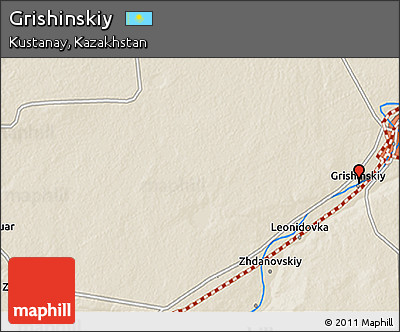 Shaded Relief 3D Map of Grishinskiy