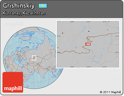 Gray Location Map of Grishinskiy, hill shading