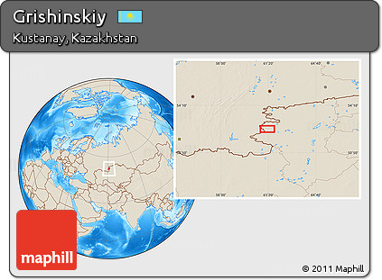 Shaded Relief Location Map of Grishinskiy