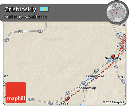 Shaded Relief Map of Grishinskiy