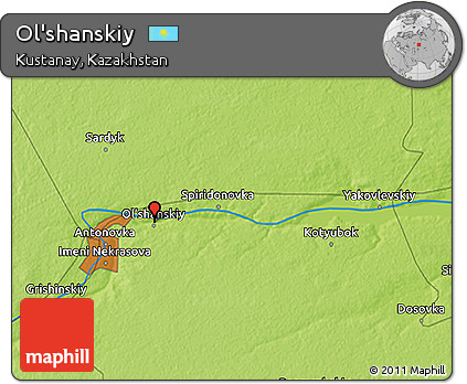 Physical 3D Map of Ol'shanskiy
