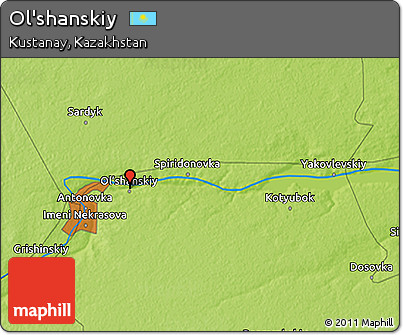 Physical 3D Map of Ol'shanskiy