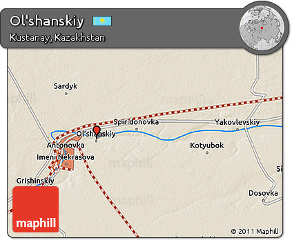Shaded Relief 3D Map of Ol'shanskiy
