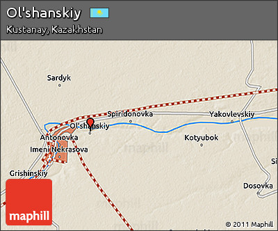 Shaded Relief 3D Map of Ol'shanskiy
