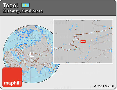 Gray Location Map of Tobol