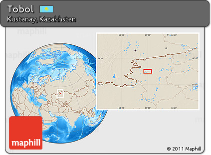 Shaded Relief Location Map of Tobol