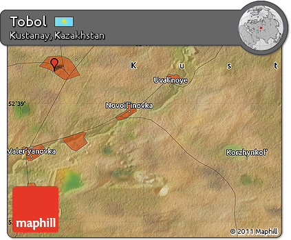 Satellite Map of Tobol