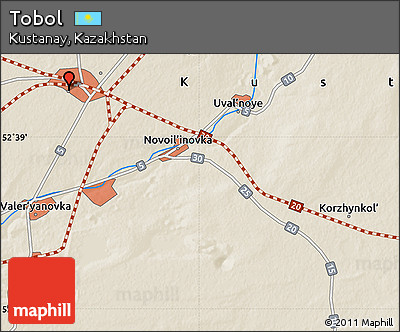 Shaded Relief Map of Tobol