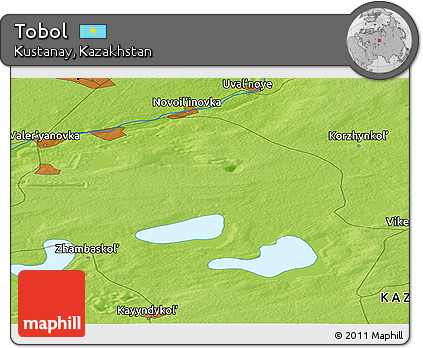 Physical Panoramic Map of Tobol