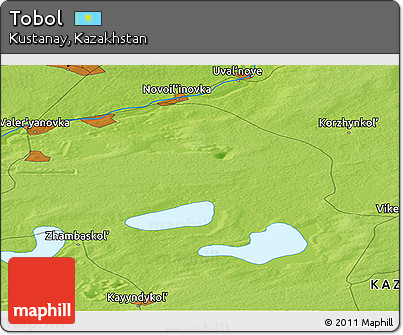 Physical Panoramic Map of Tobol