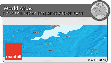 Political Panoramic Map of the Area around 52° 30' 23" N, 64° 40' 30" E
