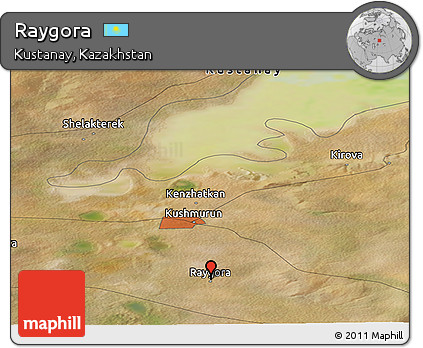 Satellite Panoramic Map of Raygora