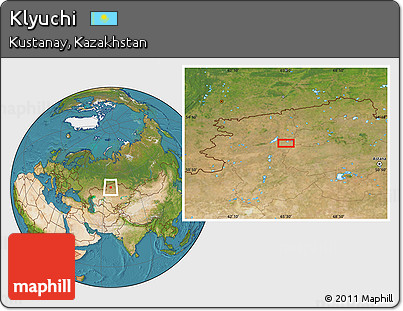 Satellite Location Map of Klyuchi