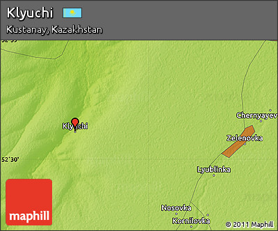 Physical Map of Klyuchi