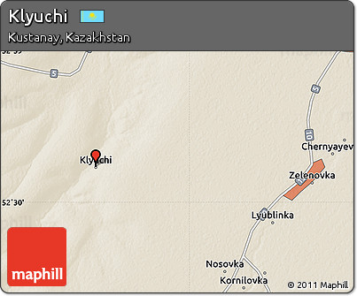 Shaded Relief Map of Klyuchi