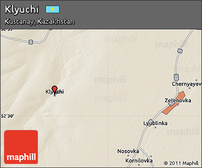 Shaded Relief Map of Klyuchi
