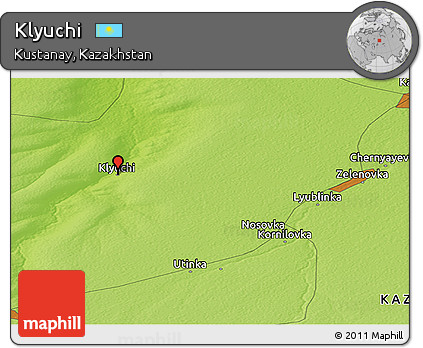 Physical Panoramic Map of Klyuchi