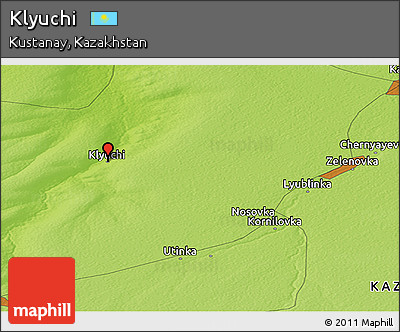 Physical Panoramic Map of Klyuchi