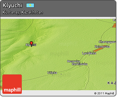 Physical Panoramic Map of Klyuchi