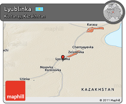 Shaded Relief Panoramic Map of Lyublinka