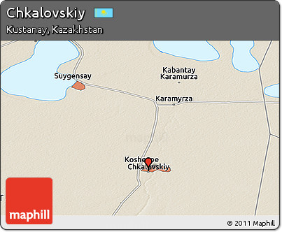 Shaded Relief Panoramic Map of Chkalovskiy