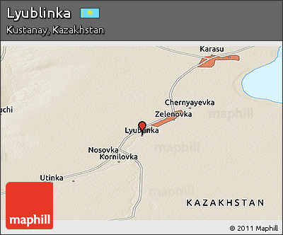 Shaded Relief Panoramic Map of Lyublinka