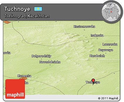 Physical Panoramic Map of Tuchnoye