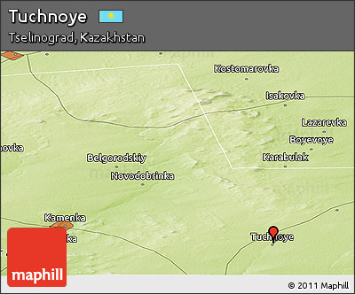 Physical Panoramic Map of Tuchnoye
