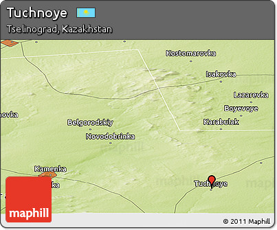 Physical Panoramic Map of Tuchnoye