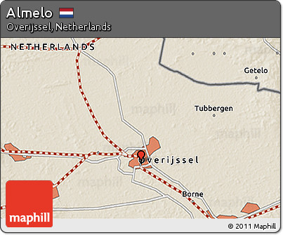 Shaded Relief 3D Map of Almelo