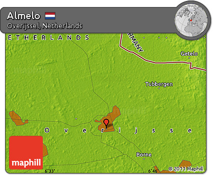 Physical Map of Almelo