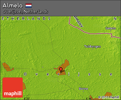 Physical Map of Almelo