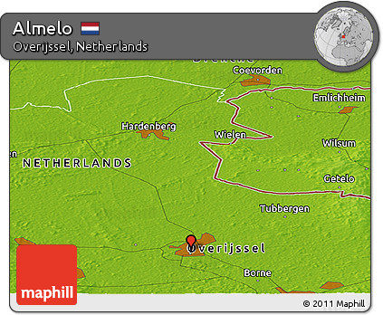 Physical Panoramic Map of Almelo
