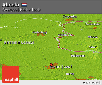 Physical Panoramic Map of Almelo