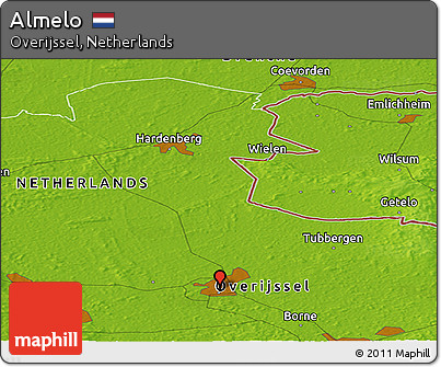 Physical Panoramic Map of Almelo