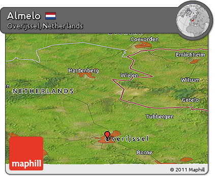 Satellite Panoramic Map of Almelo