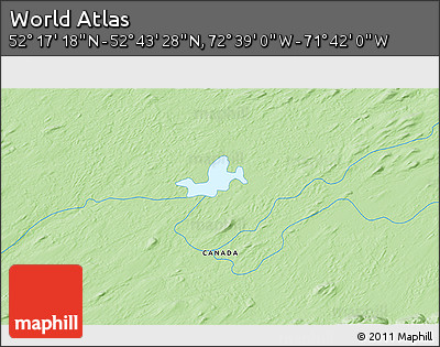 Political 3D Map of the Area around 52° 30' 23" N, 72° 10' 30" W