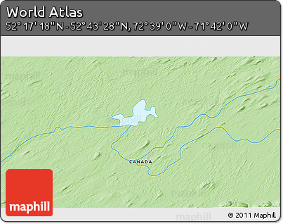 Political 3D Map of the Area around 52° 30' 23" N, 72° 10' 30" W
