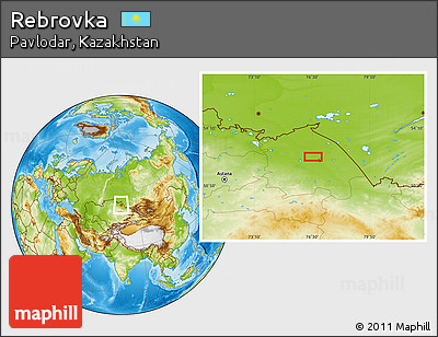 Physical Location Map of Rebrovka