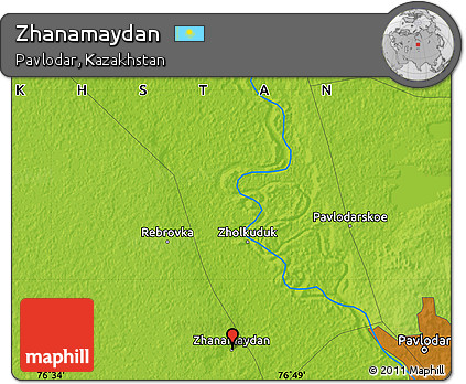 Physical Map of Zhanamaydan