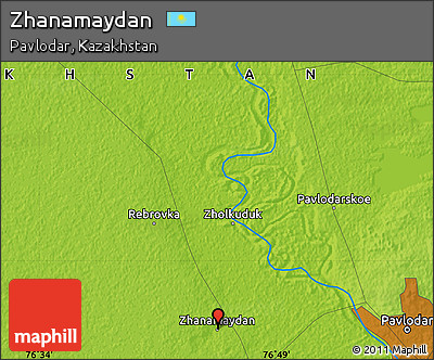 Physical Map of Zhanamaydan
