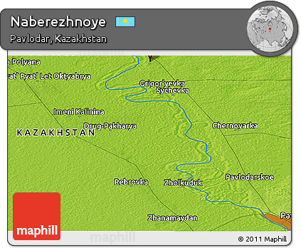 Physical Panoramic Map of Naberezhnoye