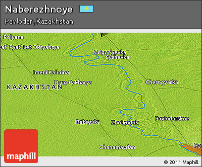 Physical Panoramic Map of Naberezhnoye