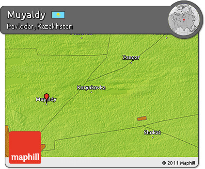 Physical 3D Map of Muyaldy