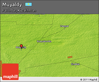 Physical 3D Map of Muyaldy