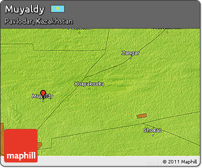 Physical 3D Map of Muyaldy