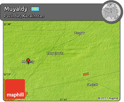 Physical Map of Muyaldy