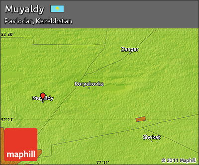 Physical Map of Muyaldy