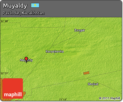 Physical Map of Muyaldy
